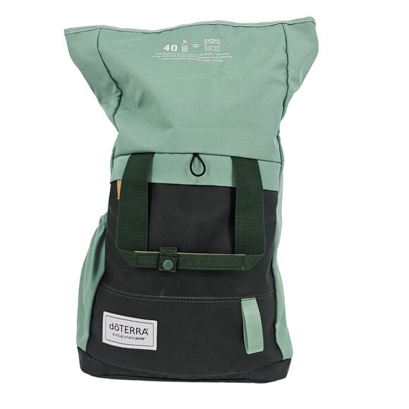 doTerra Backpack Bag Global Connection What's Pure Tote Green NWOT Bag Only - Picture 1 of 13
